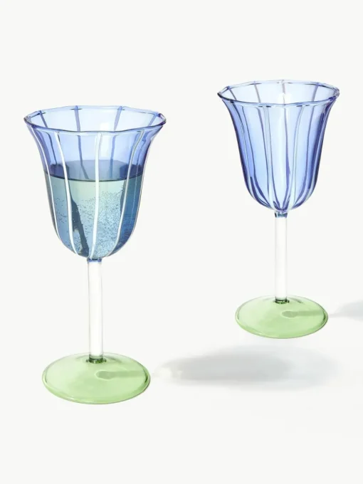 Handgemaakte wijnglazen Eve van borosilicaatglas, 2 stuks