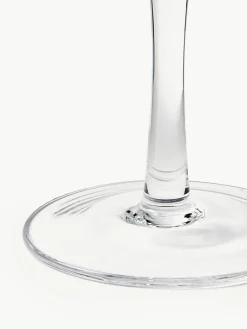 Handgemaakte wijnglazen Minna met groefreliëf, 4 stuks