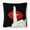 Handgemaakte wollen decoratief kussen Lips Hush