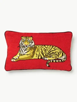 Handgemaakte wollendecoratief kussen Safari