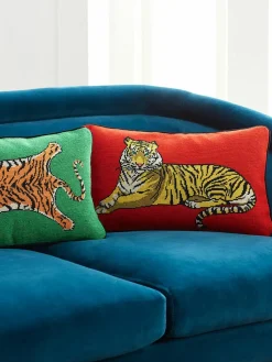 Handgemaakte wollendecoratief kussen Safari