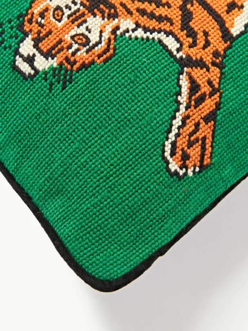 Handgemaakte wollendecoratief kussen Tiger