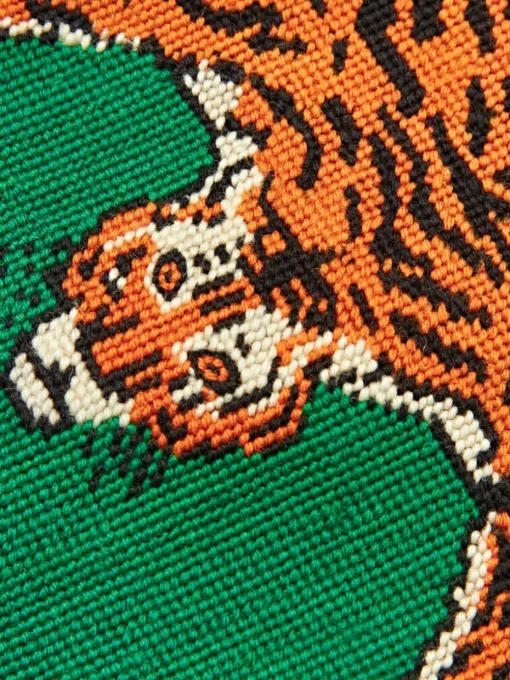 Handgemaakte wollendecoratief kussen Tiger