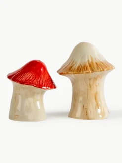 Handgemaakte zout- en peperstrooier Mushi, set van 2