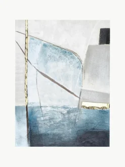 Handgeschilderde canvasdoek Golden Blue II
