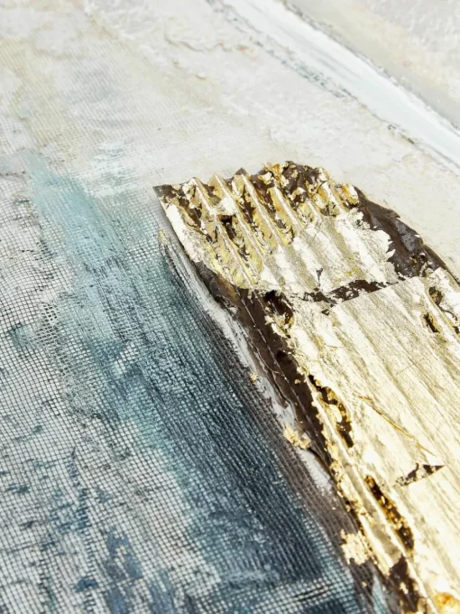 Handgeschilderde canvasdoek Golden Blue I