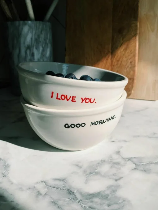 Handgeschilderde schaal I Love You