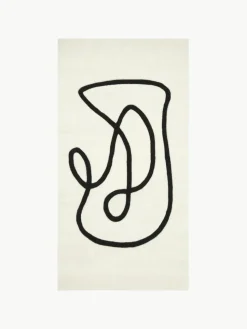Handgetuft wollen vloerkleed Line met One Line tekening