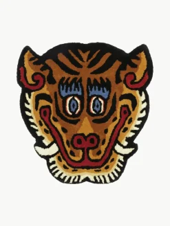 Handgetuft wollen vloerkleed Tiger Face