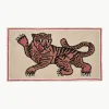Handgetuft wollen vloerkleed roze Tiger