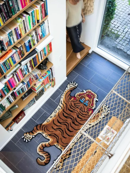 Handgetuft wollen vloerkleed Tiger