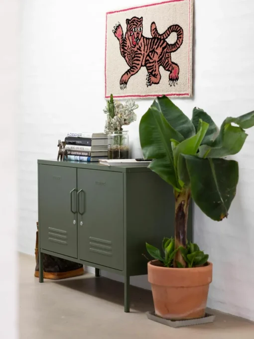 Handgetuft wollen vloerkleed roze Tiger