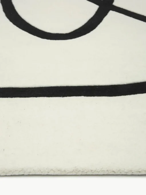 Handgetuft wollen vloerkleed Line met One Line tekening