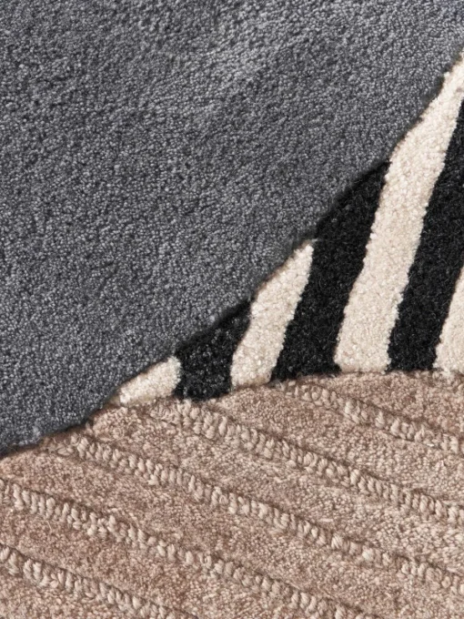 Handgetuft wollen vloerkleed Rosco met hoog-laag structuur