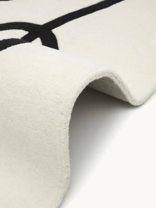 Handgetuft wollen vloerkleed Line met One Line tekening
