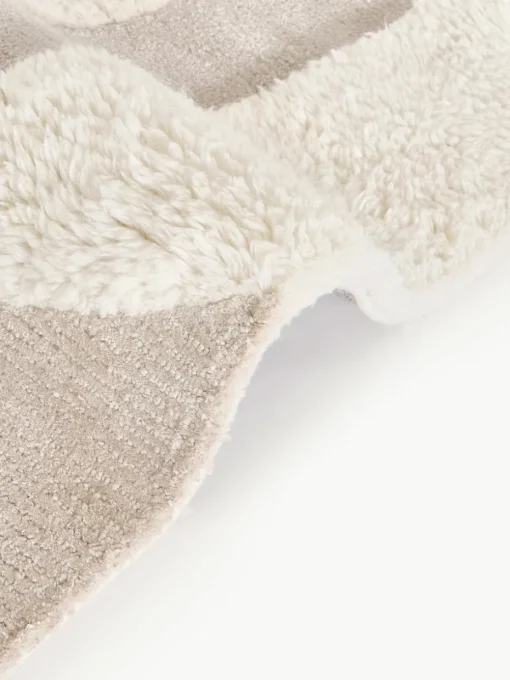 Handgetuft wollen vloerkleed Rosco met hoog-laag structuur