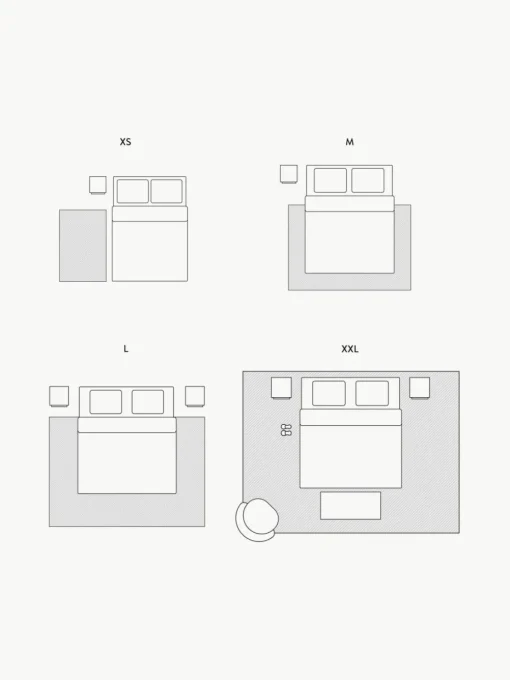 Handgetuft wollen vloerkleed Line met One Line tekening
