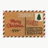 Handgetufte deurmat Yarrow met kerstpatroon