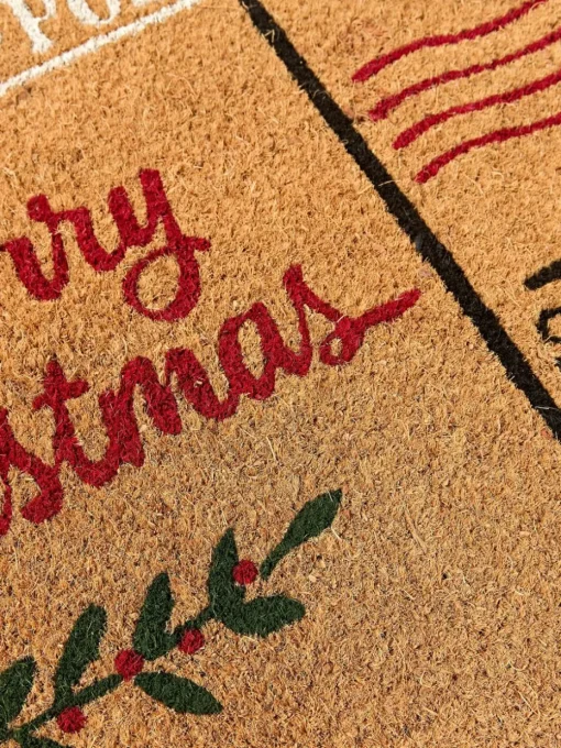 Handgetufte deurmat Yarrow met kerstpatroon