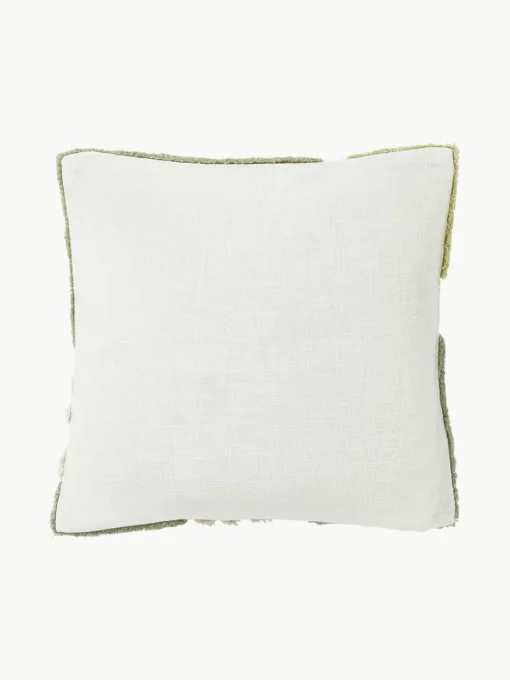 Handgetufte kussenhoes Coraline met decoraties
