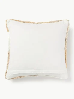 Handgetufte kussenhoes Malu met decoraties
