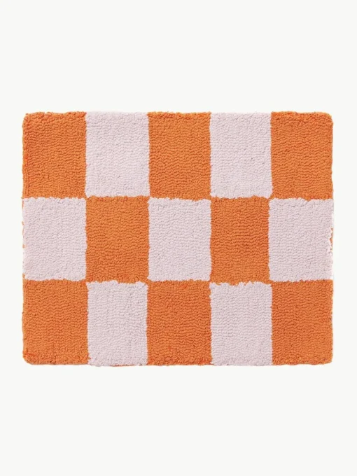 Handgetufte placemats Kio Check, 4 stuks