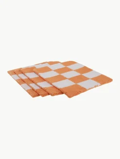 Handgetufte placemats Kio Check, 4 stuks