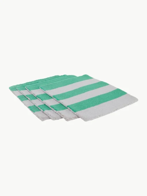 Handgetufte placemats Kio Stripe, 4 stuks