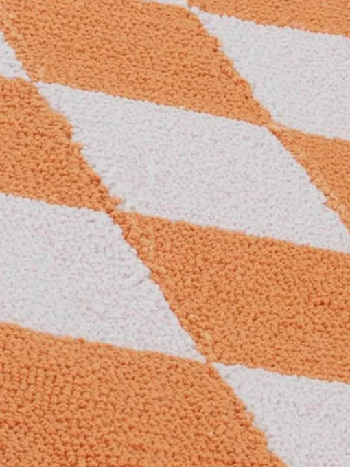 Handgetufte placemats Kio Check, 4 stuks