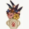 Handgetufte wollen deurmat Flower Vase