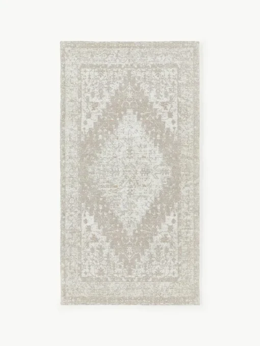 Handgeweven chenille vloerkleed Neapel