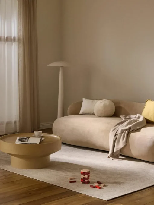 Handgeweven chenille vloerkleed Neapel