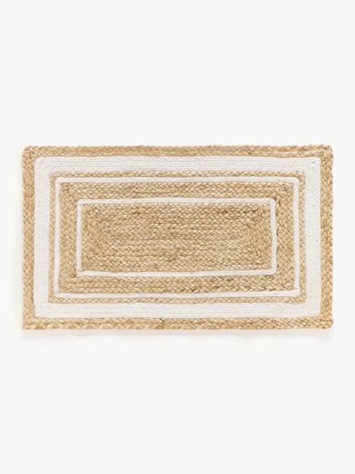 Handgeweven jute deurmat Clover