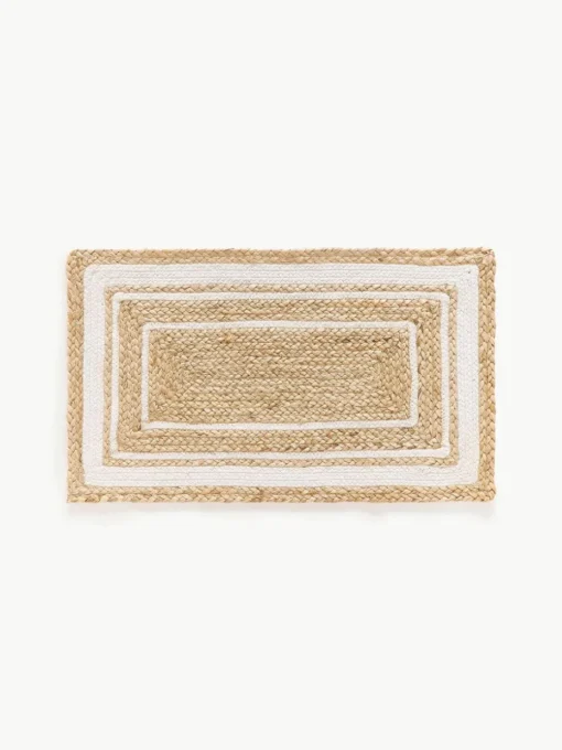 Handgeweven jute deurmat Clover