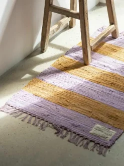 Handgeweven katoenen loper Chindi met franjes