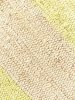 Handgeweven katoenen vloerkleed Chindi met franjes