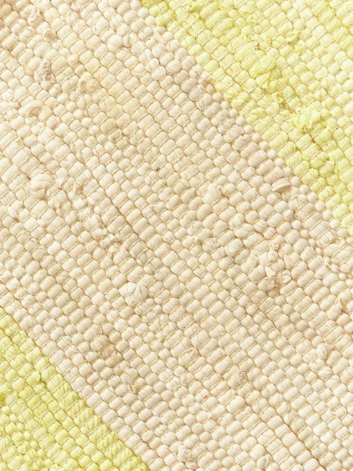 Handgeweven katoenen vloerkleed Chindi met franjes