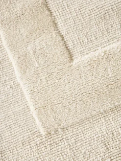 Handgeweven katoenen vloerkleed Dania met hoog-laag structuur