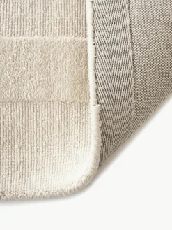 Handgeweven katoenen vloerkleed Dania met hoog-laag structuur