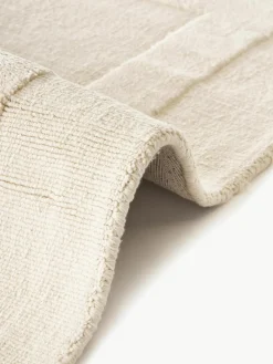 Handgeweven katoenen vloerkleed Dania met hoog-laag structuur