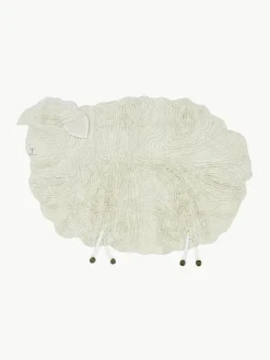 Handgeweven kindervloerkleed Sheep van wol, wasbaar