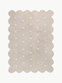 Handgeweven kindervloerkleed Biscuit, wasbaar