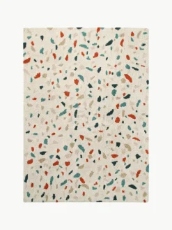 Handgeweven kindervloerkleed Terrazzo, wasbaar
