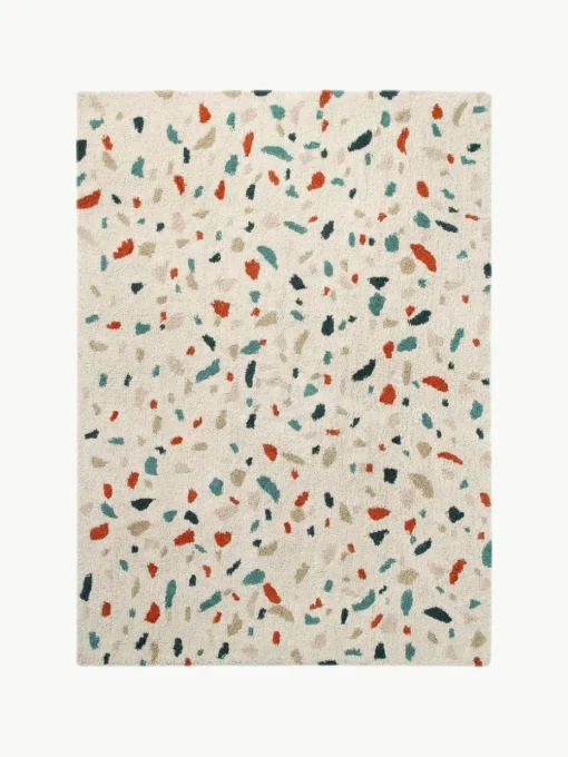 Handgeweven kindervloerkleed Terrazzo, wasbaar