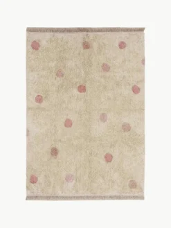 Handgeweven kindervloerkleed Hippy Dots, wasbaar
