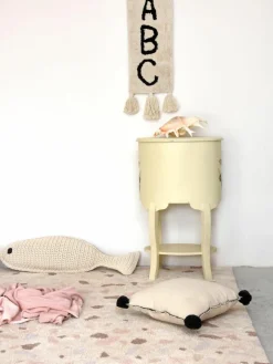 Handgeweven kindervloerkleed Terrazzo, wasbaar