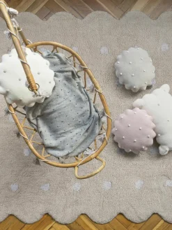 Handgeweven kindervloerkleed Biscuit, wasbaar