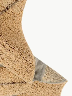 Handgeweven kindervloerkleed Monstera met hoog-laag effect, wasbaar