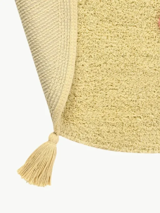 Handgeweven kindervloerkleed You're My Sunshine met kwastjes, wasbaar
