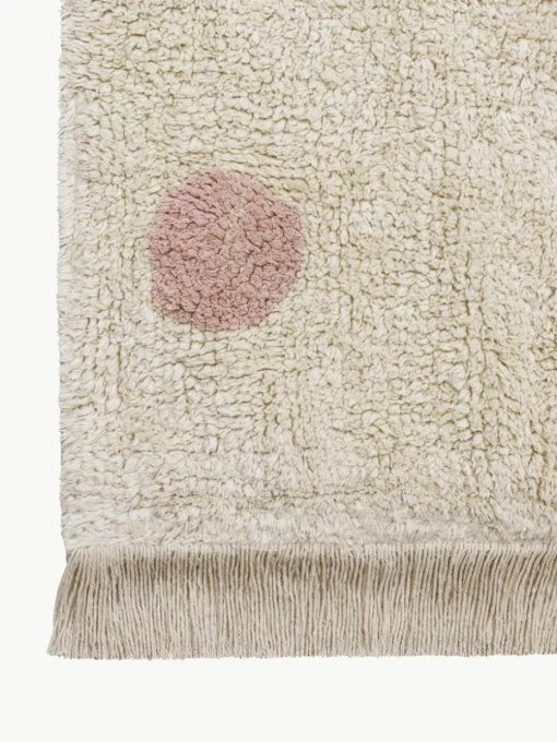 Handgeweven kindervloerkleed Hippy Dots, wasbaar